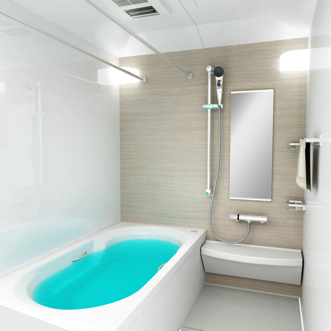 3D model unit bathroom bath TurboSquid 1293543