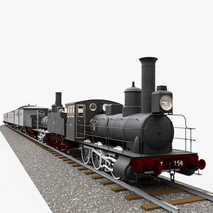 Steam locomotive type 030 series Gv 3D model