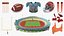 Royal Bafokeng Stadium with Rugby Equipment Collection 3D model