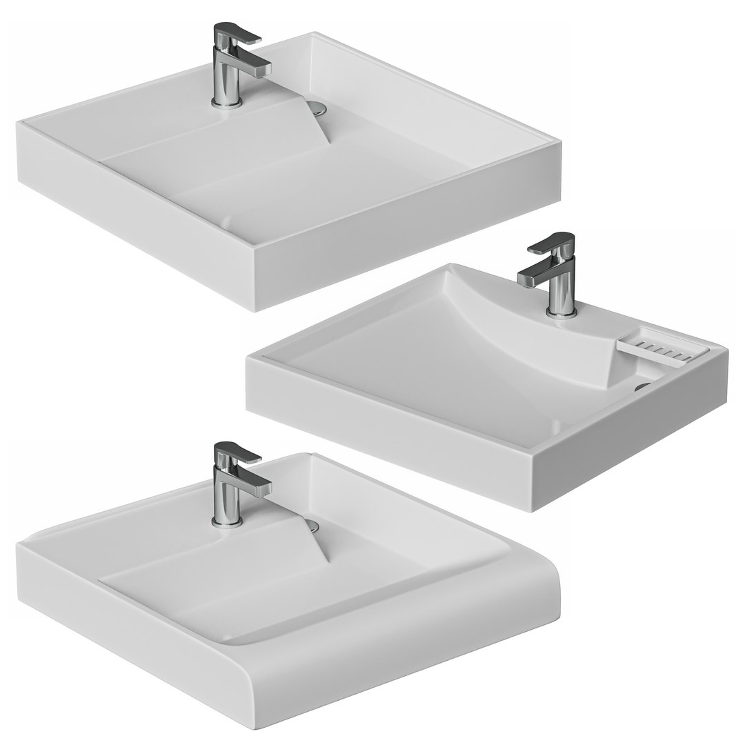 3d Model Sinks In The Bathroom Turbosquid 1965304