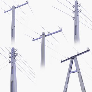 3D model Electric Poles v4
