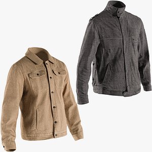 realistic jackets 5 collections 3D model