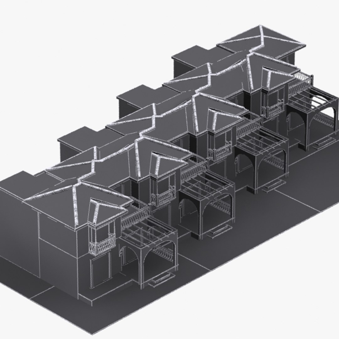 3d Model Adjacent Houses