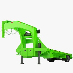 3D model Gooseneck Pickup Truck Trailer 07