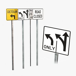 Road Signs Pack - Square Informational 3D model