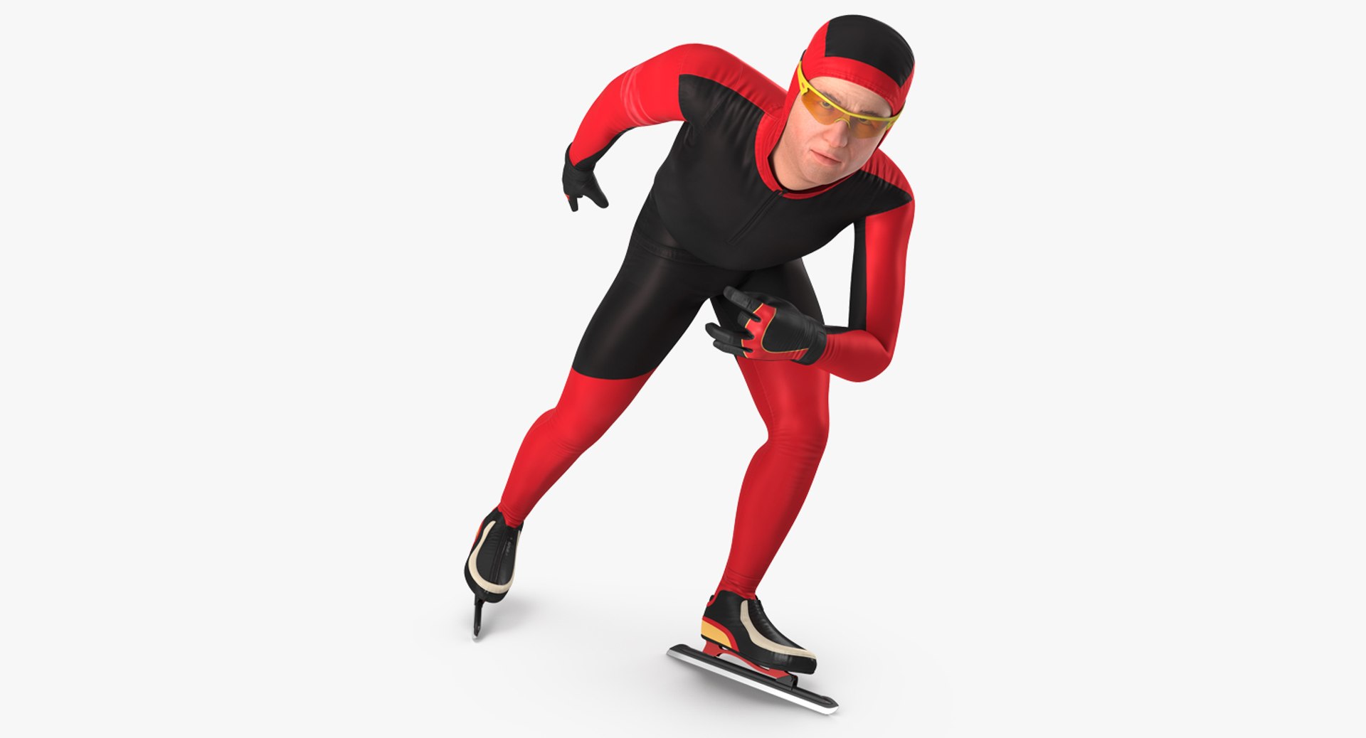 Speed Skater Generic Rigged 3D Model 3D model preview