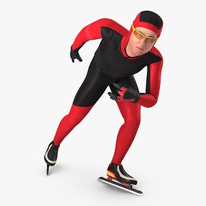 3D speed skater generic rigged
