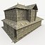 3d ancient log house model