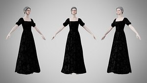 3D Dress 27 Obsidian Bloom Velvet