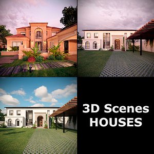 3 Exterior Scenes of Houses 