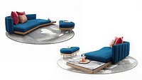 torri Sofas - 2-seater - open base - with armrests - with integrated table top