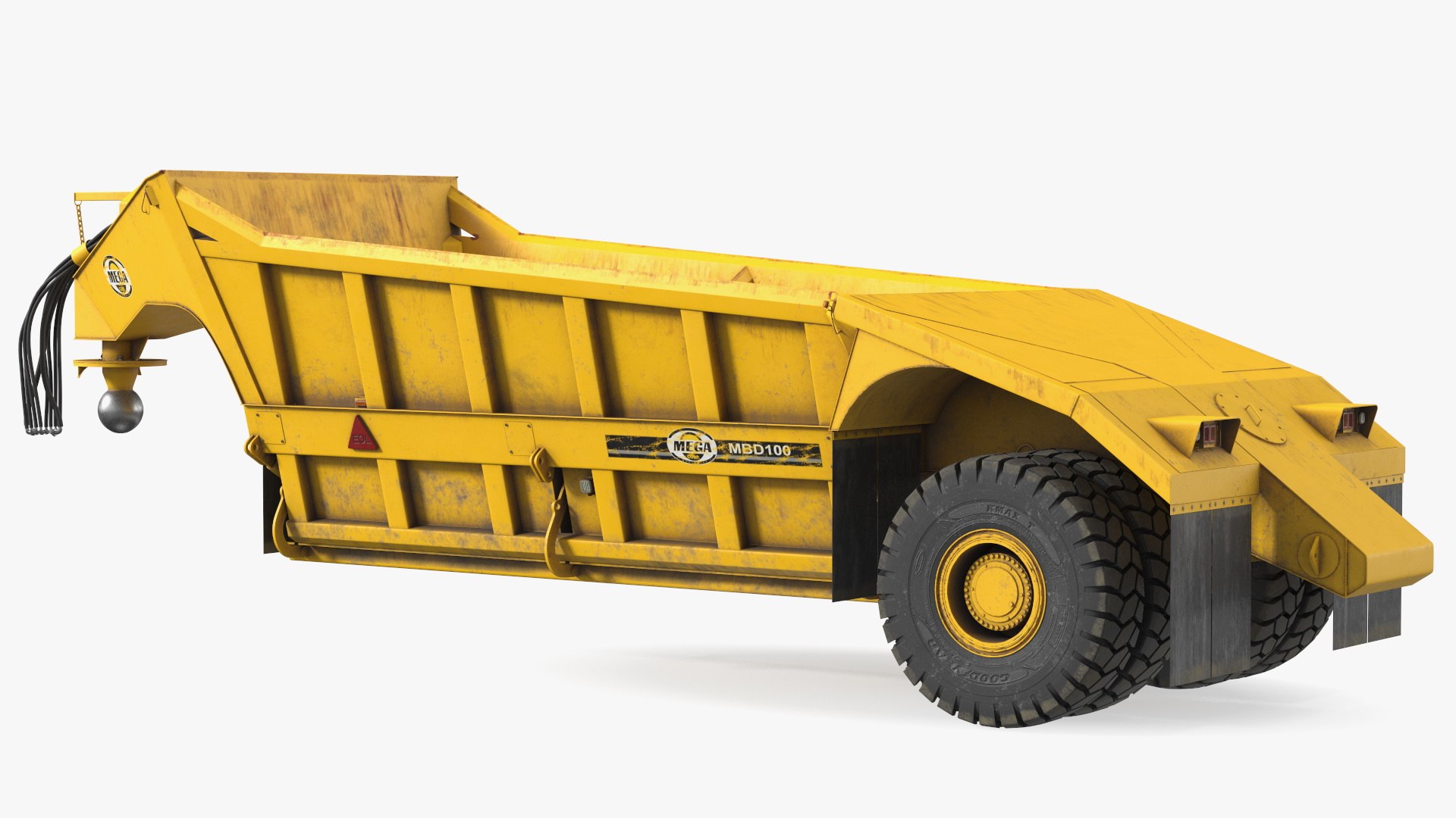 Mega Bottom Dump Trailer MBD100 Dirty 3D model preview