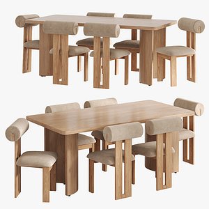 Persemre dining table and Dellar chair 3D model