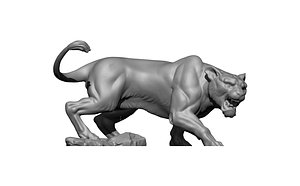 3D model tiger cat statue