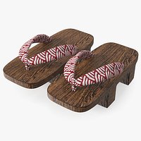 Dark Geta Traditional Japanese Clogs