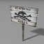 3d model german warning sign