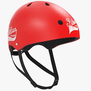 3D bike helmet red