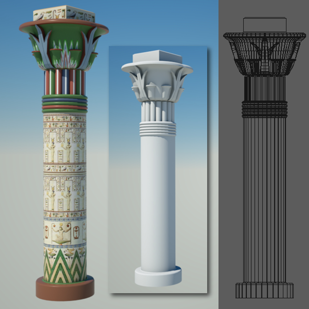 Three column. Колонны древнего Египта. Лотосовидные колонны. Архитектура Египта колонны. Лотосовидная колонна древнего Египта.