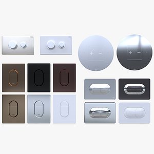 Flush Plate Set 2 for Installation Buttons Geberit 3D model