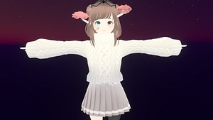 Game Ready Low Poly Anime Character Girl 39