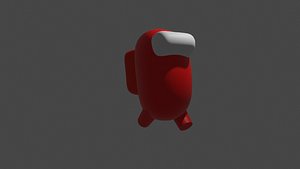 3D model among red blender FBX