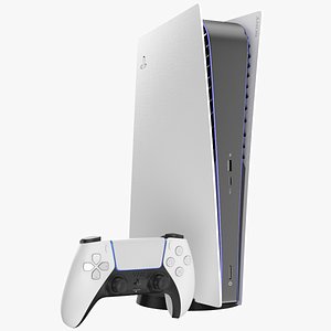 3D PlayStation 5与双感控制器模型