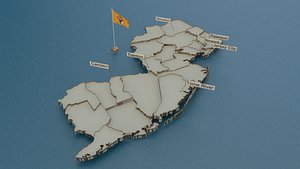 New Jersey detailed Map with Animated Flag