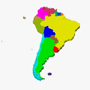 3d model countries territories south america