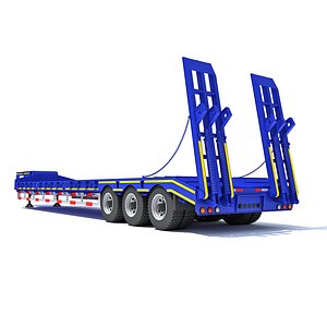 3 Axle Lowbed Trailer Heavy Haul Flatbed