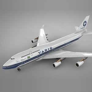 boeing 747-400 varig l117 3D model