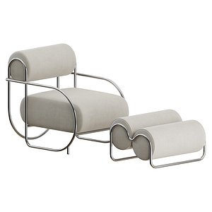 Chromeo Armchair Ottoman by Ellison Studios