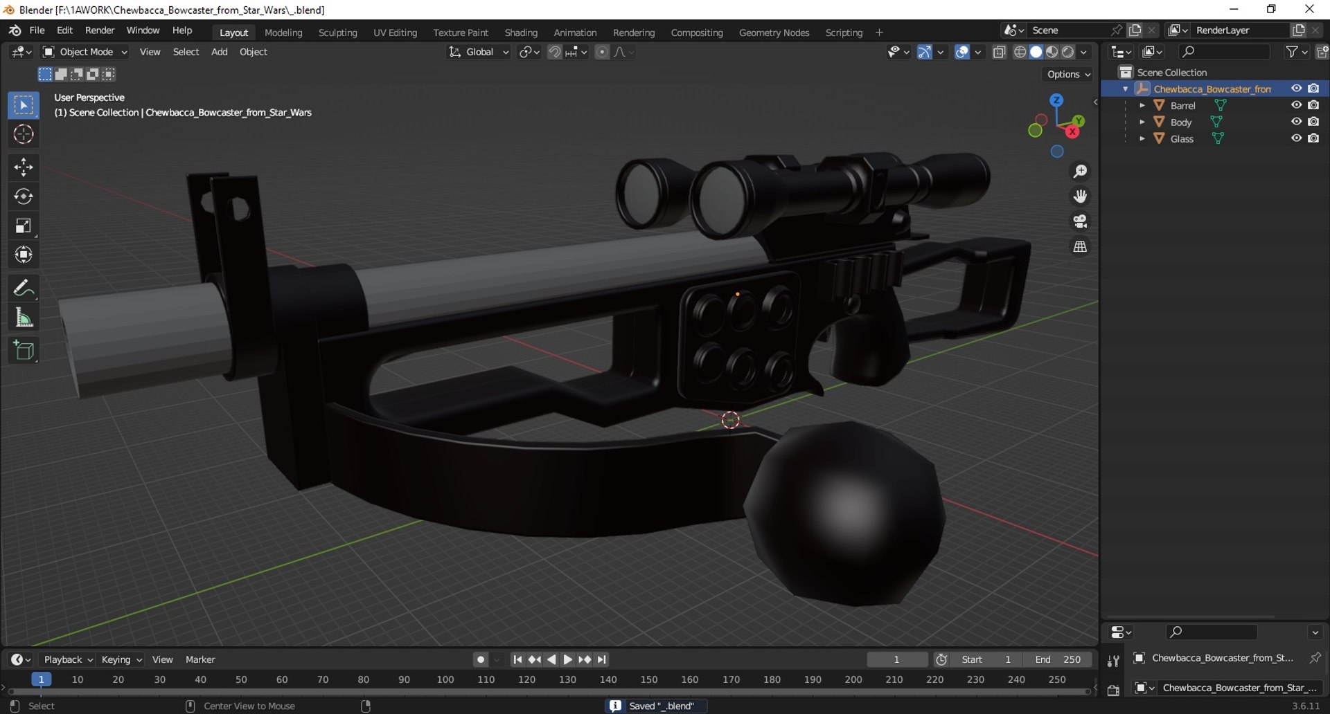 Chewbacca Bowcaster from Star Wars 3D model https://p.turbosquid.com/ts-thumb/va/sy3H9O/tM/chewbaccabowcasterfromstarwarsvray3dmodel034/jpg/1729721773/1920x1080/fit_q87/2493dde27cfc64e8f8308cecf138bfe79efcfb8b/chewbaccabowcasterfromstarwarsvray3dmodel034.jpg