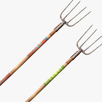 Medieval Wooden Pitchfork Polearm Weapons Farmers Tools