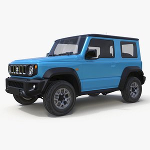 Suzuki Jimny 2025 Three Door SUV Blue Simplified 3D