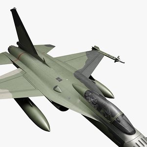 3D Combat Fighter Jet with Pilot on Board in Flight