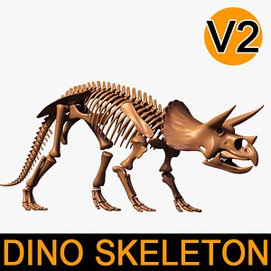 dino skeleton triceratops separate 3d 3ds