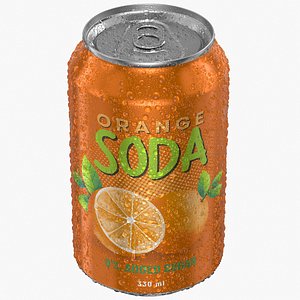3D Standard Soda Can With Droplets 330ml