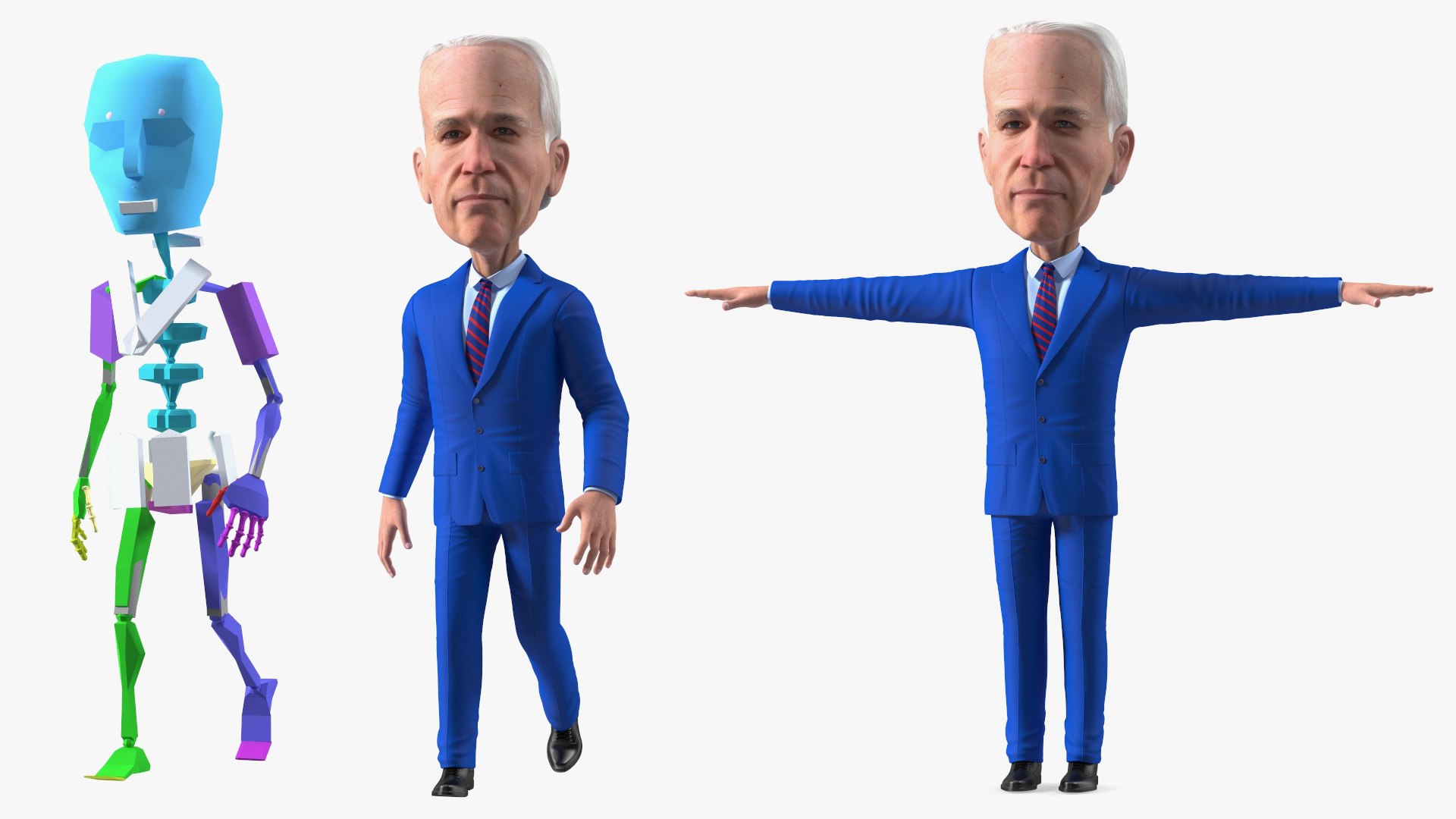 Cartoon Joe Biden Rigged 3D model preview