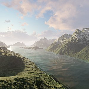 fjord mountains 3D model