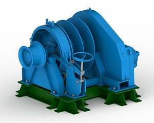 2 x 90 kN Winch 3D model