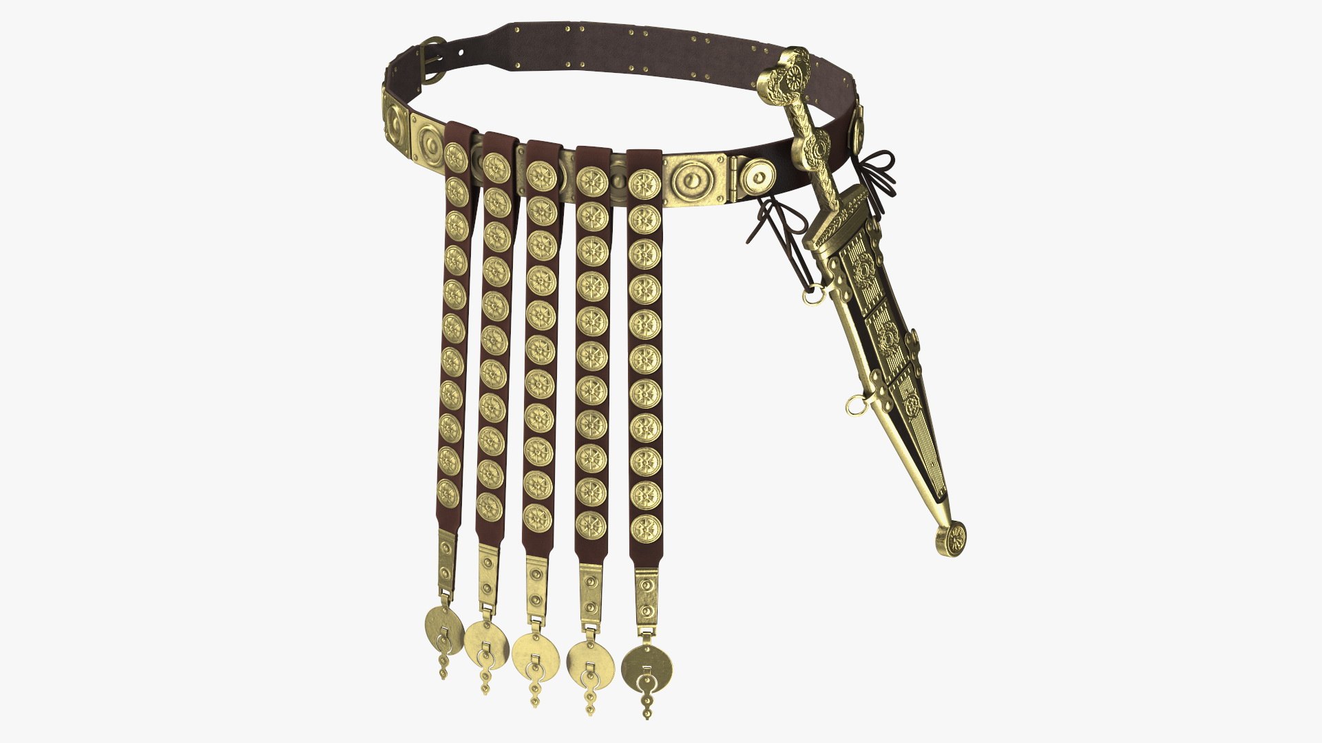 Roman Belt with Pugio Dagger 3D model preview