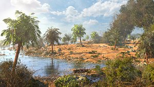3D Landscape Beach Island model