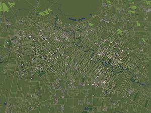 3D Lafayette Louisiana USA in 20 km x 20 km - city and urban model