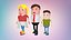 3D cartoon family model