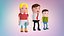 3D cartoon family model