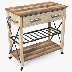 Mobile Kitchen Table Wood model