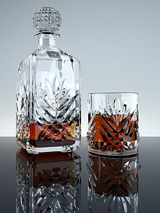 3d bottle whisky glass