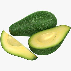 3D realistic avocado slices model