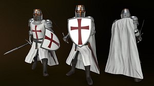 Low-poly model character Knight 01