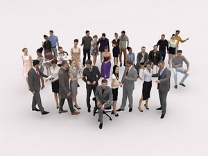 30x MAN WOMAN LOW POLY BUSINESS CAFE VOL02 CASUAL PEOPLE CROWD